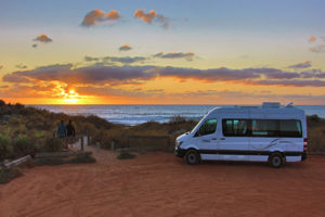 campervan by the sunset