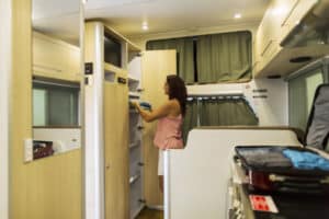 motorhome hire unpacking soft bags storage